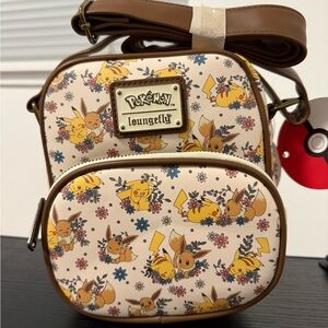 Loungefly Pokémon pikachu eevee floral crossbody purse bag NwT